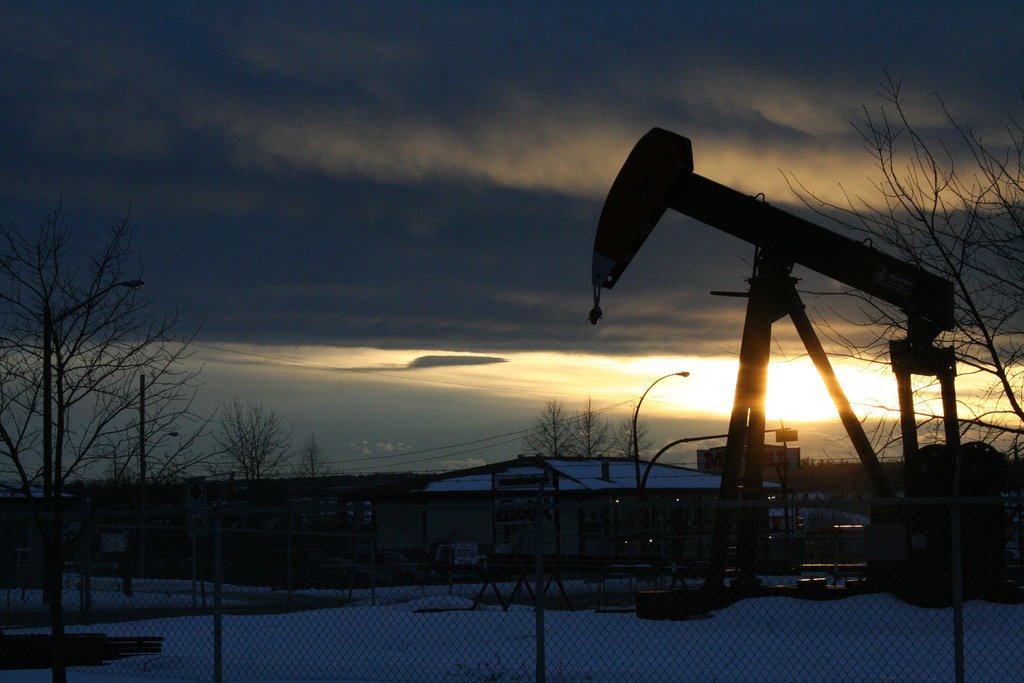 Pump jack at an oil field